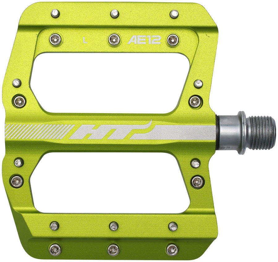 HT Components AE12 Pedals - Platform Aluminum 9/16" Apple Green