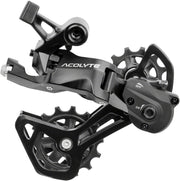 microSHIFT Acolyte RD-M5185M-B SpringLock Rear Derailleur - 8 Speed Medium Cage BLK SpringLock Chain Retention