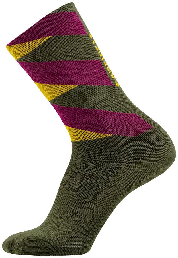 Gorewear Essential Signal Socks - Green/Purple Mens 8-9.5