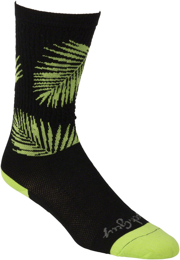 All-City Key West Carl Socks - 8 inch Black/Green Large/X-Large