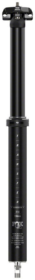 FOX Transfer Performance Elite Dropper Seatpost - 34.9 mm 180 mm Internal Routing Anodized BLK