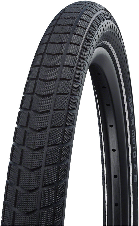 Schwalbe Super Moto-X Tire - 26 x 2.4 Clincher Wire BLK/Reflective Performance Line GreenGuard DoubleDefense