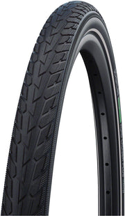 Schwalbe Road Cruiser Plus Tire - 700 x 40 Clincher Wire BLK/Reflective Active Green Compound PunctureGuard