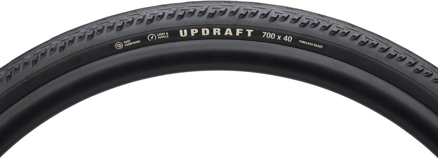 Teravail Updraft Tire - 700 x 40 Tubeless Folding BLK Durable Fast Compound