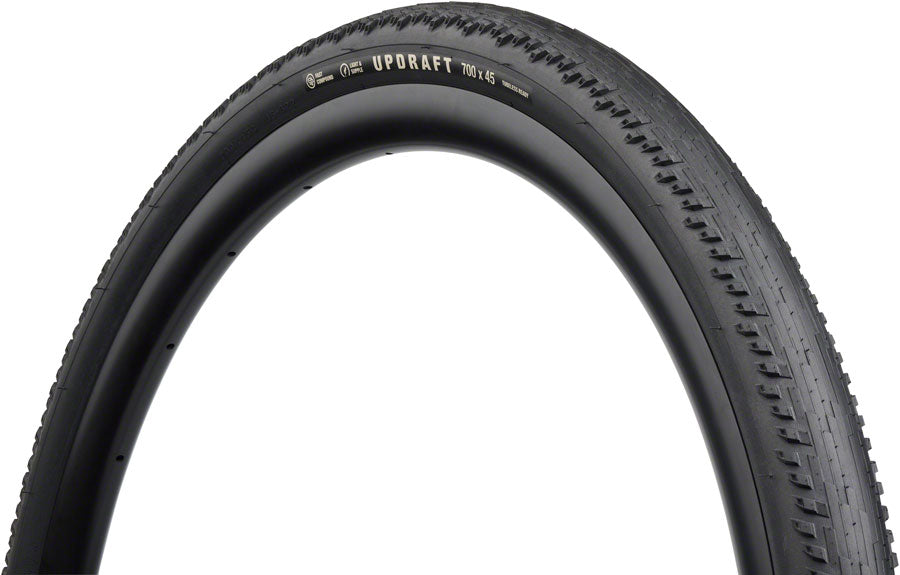 Teravail Updraft Tire - 700 x 45 Tubeless Folding BLK Durable Fast Compound
