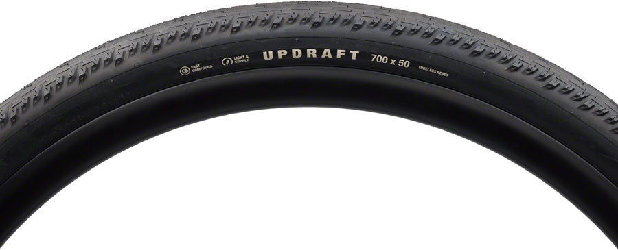 Teravail Updraft Tire - 700 x 50 Tubeless Folding BLK Durable Fast Compound