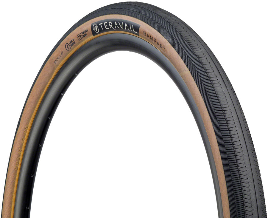 Teravail Rampart Tire - 650b x 47 Tubeless Folding Tan Light and Supple