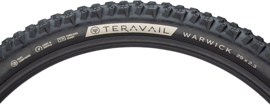 Teravail Warwick Tire - 29 x 2.3 Tubeless Folding BLK Ultra-Durable Grip Compund