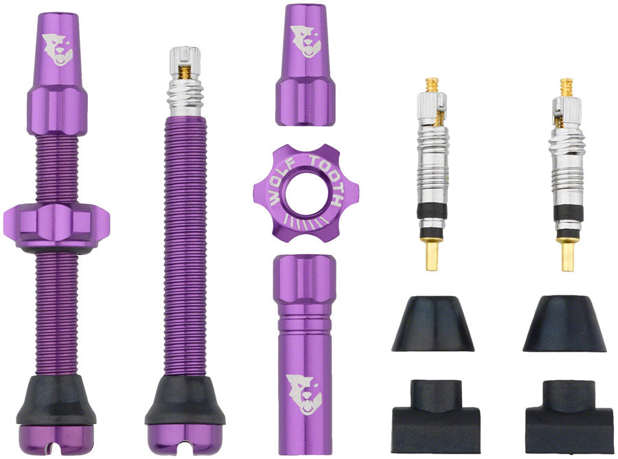 Wolf Tooth Tubeless Valve Stem Kit - 44 mm Purple