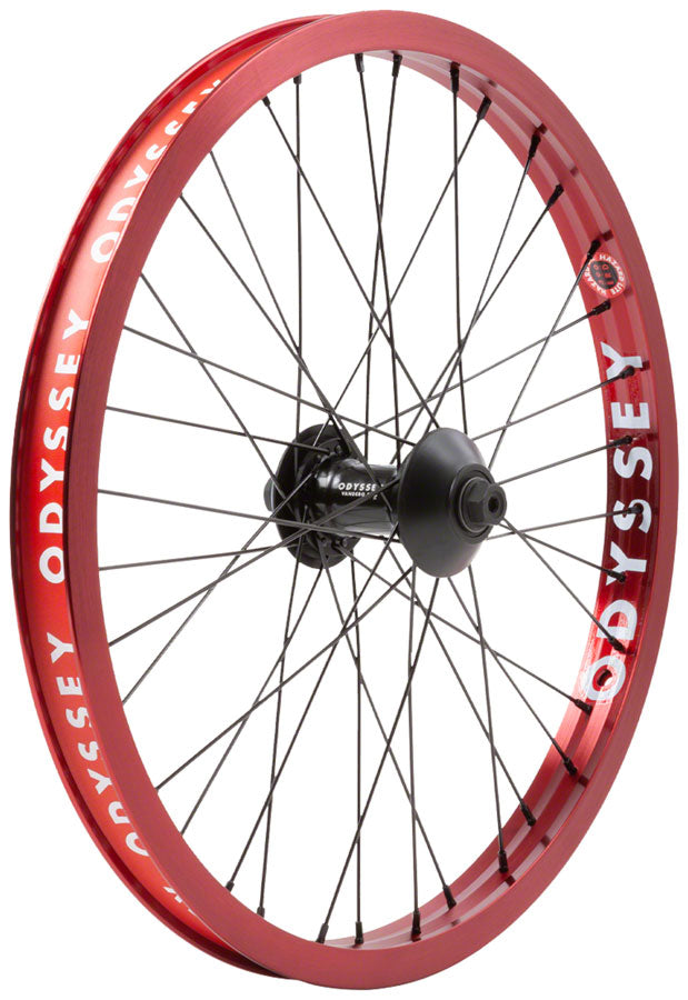 Odyssey Hazard Lite Front Wheel - 20" 3/8" x 100mm Rim Brake Anodized Red Clincher