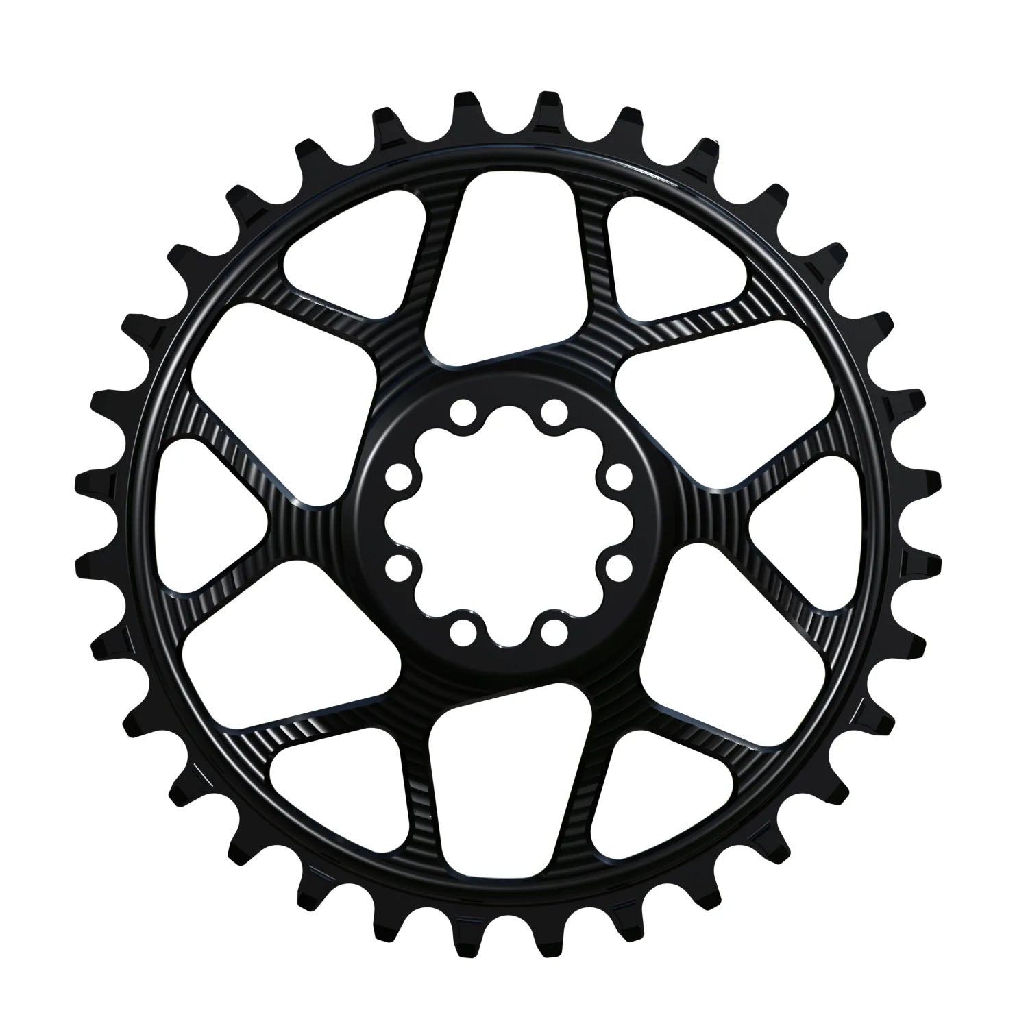 Works Components Round Chainring SRAM 8-Bolt 38T 6mm Offset Blk