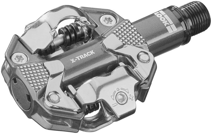 LOOK X-Track Pedals - Dual Sided Clipless Chromoly 9/16" Metallic Gray