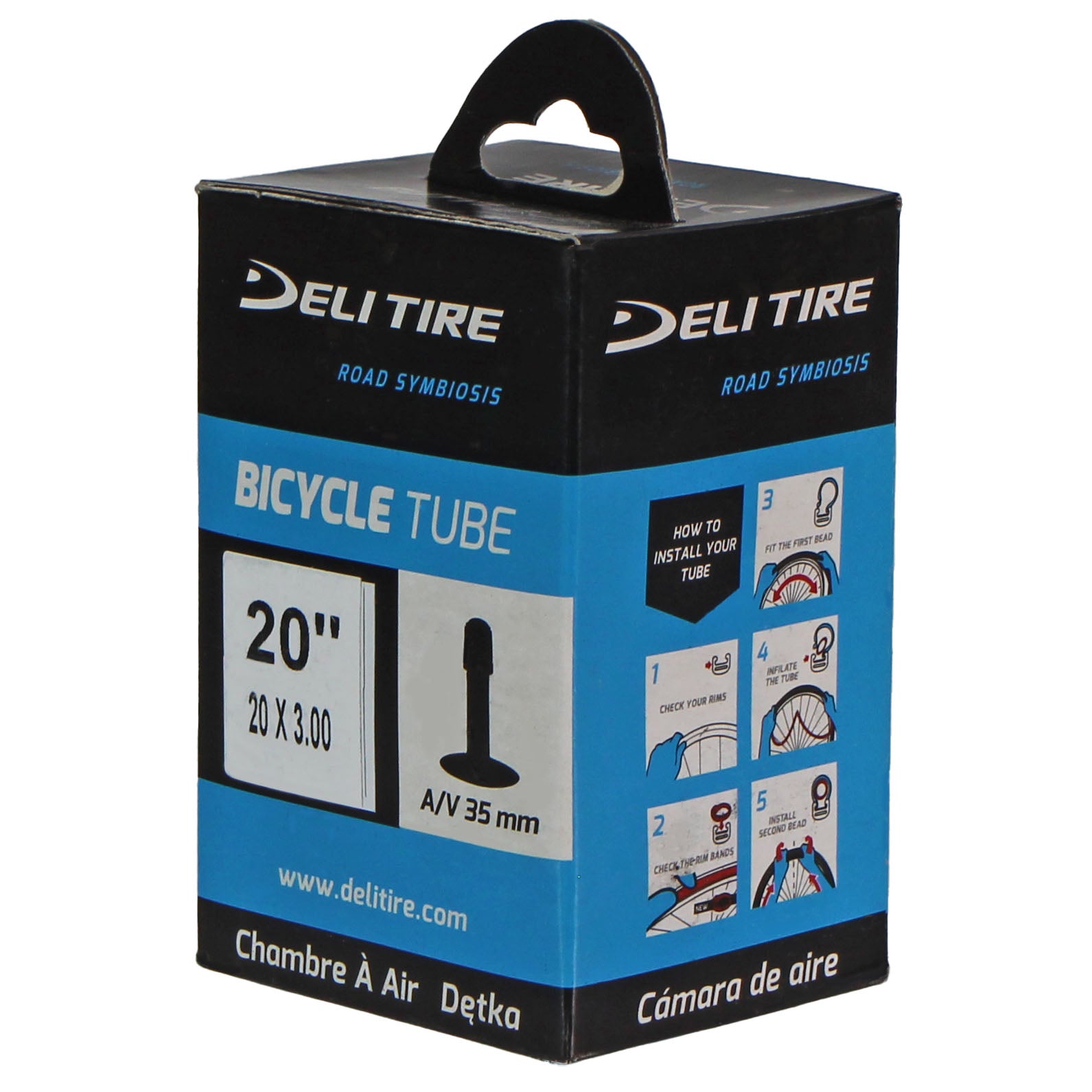 Delium Tire Standard Butyl Tube 20x2.5-3.0" SV 48mm LowLead Ea