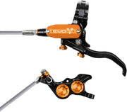 Hope EVO GR4 Disc Brake Lever Set - Left Hand Post Mount 4-Piston Braided Hydraulic Hose BLK/Orange
