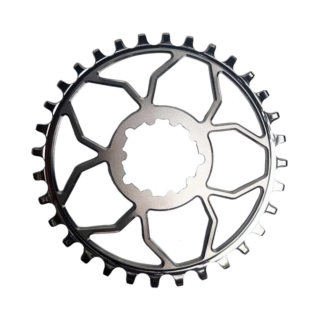 5Dev Titanium 3-Bolt Chainring 3mm Offset 30T - Raw/Silv