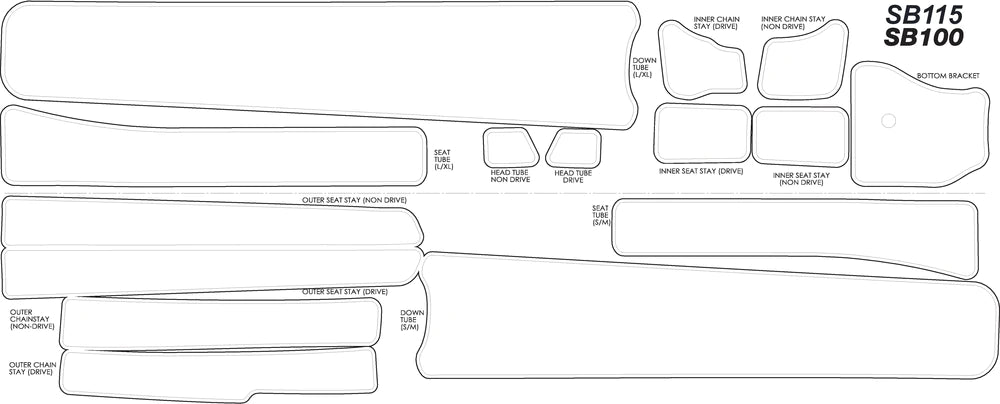 Yeti SB100/115 Frame Protection Kit Matte