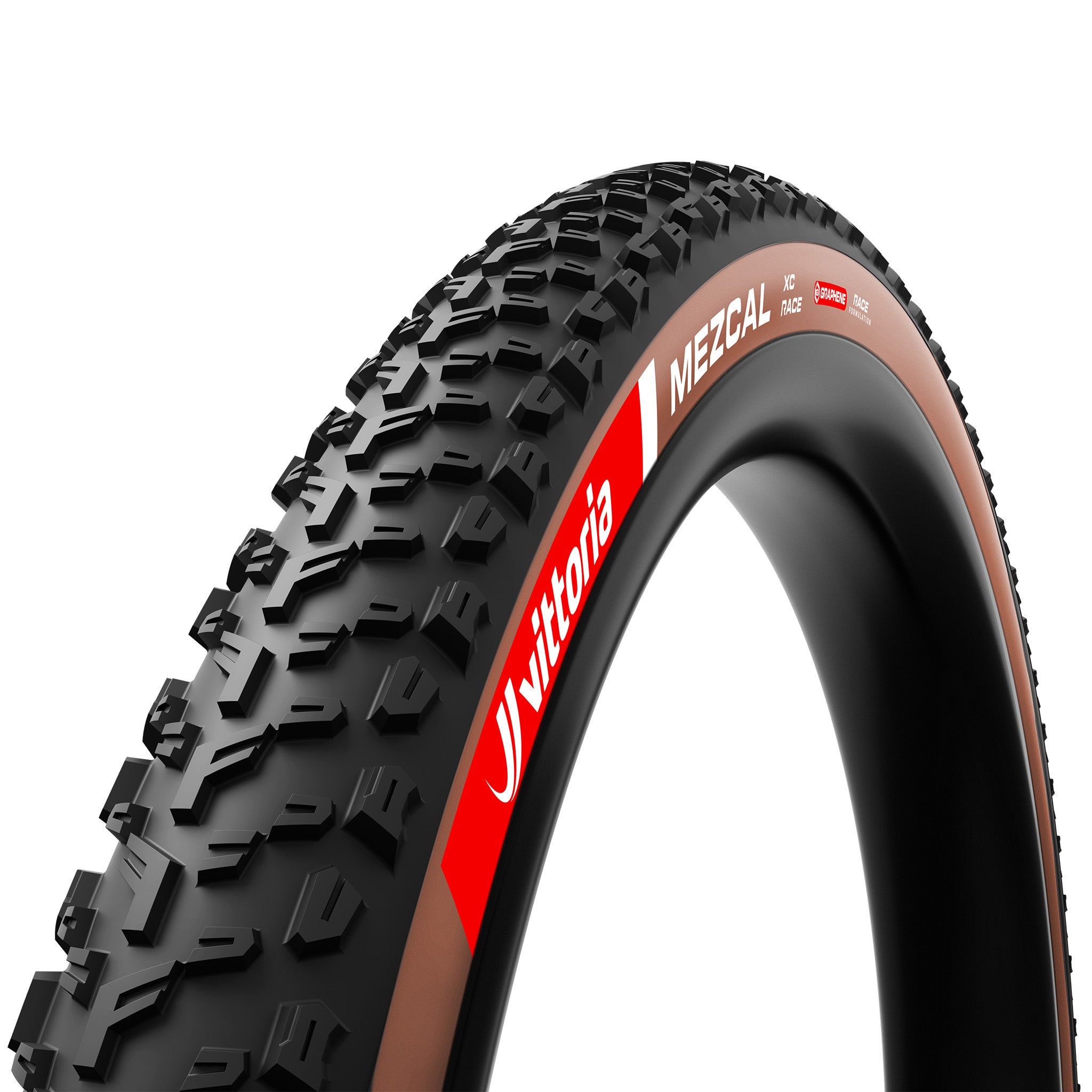 Vittoria Mezcal XC Race Tire - 29 x 2.4 Tubeless Folding Brown Graphene + Silica G2.0