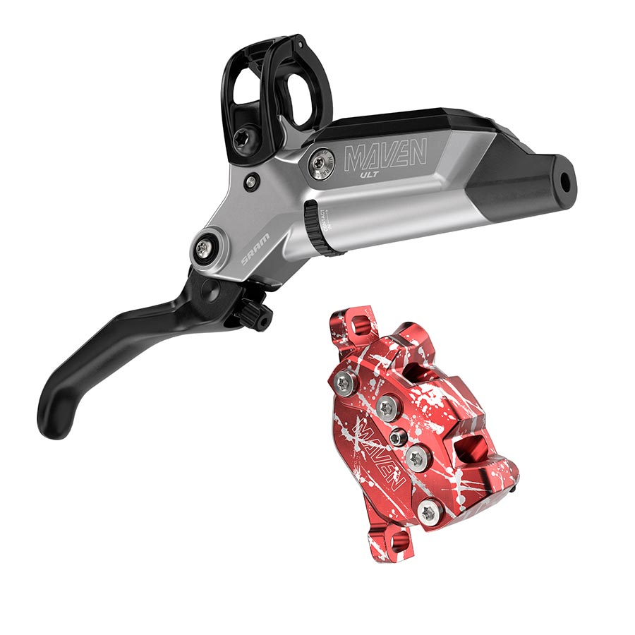 SRAM Maven Ultimate Stealth Expert Disc Brake Kit - Front/Rear Levers Front/Rear Red Splash Calipers Adapters 4 Rotors Bleed Kit