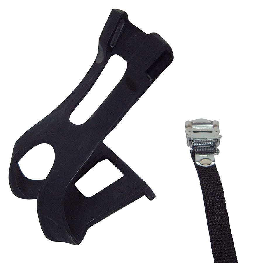 EVO Double toe-clips Nylon straps Black Large
