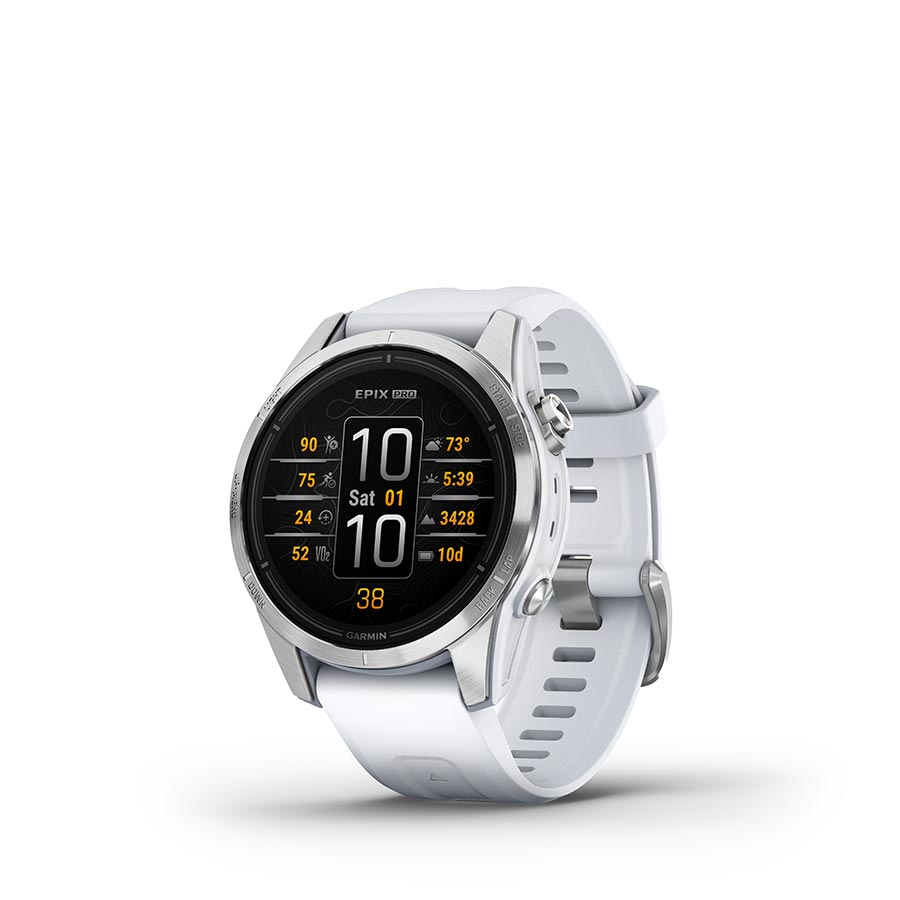 Garmin Epix Pro Std. Edition 42mm Watch Watch Color: Silver Wristband: White - Silicone