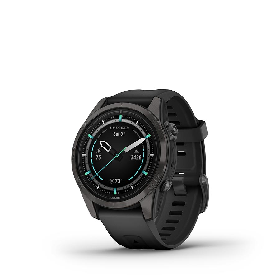 Garmin Epix Pro Sapphire Edition 42mm Watch Watch Color: Titanium Wristband: Black - Silicone