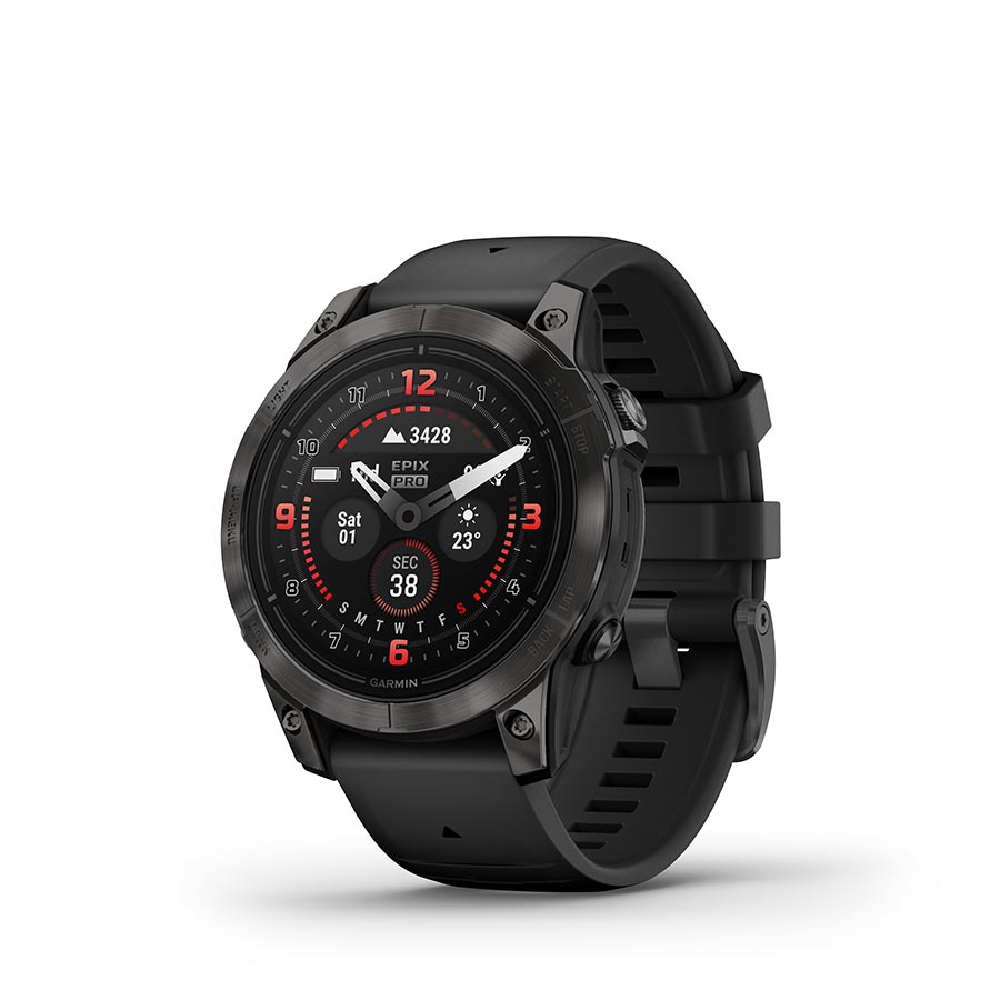 Garmin Epix Pro Sapphire Edition 47mm Watch Watch Color: Titanium Wristband: Black - Silicone