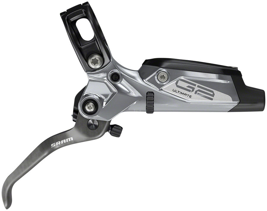 SRAM G2 Ultimate Disc Brake Lever - Front Hydraulic Post Mount Carbon Lever Titanium Hardware Polar Grey Anodized A2