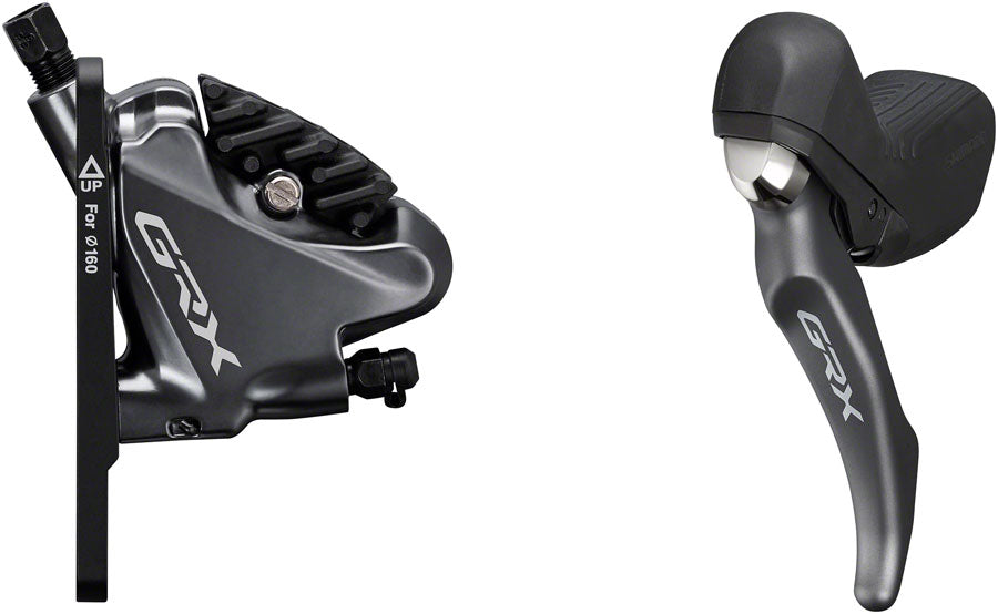 Shimano GRX BL-RX810/BR-RX810 Disc Brake Lever - Front Hydraulic Flat Mount Finned Resin Pads BLK