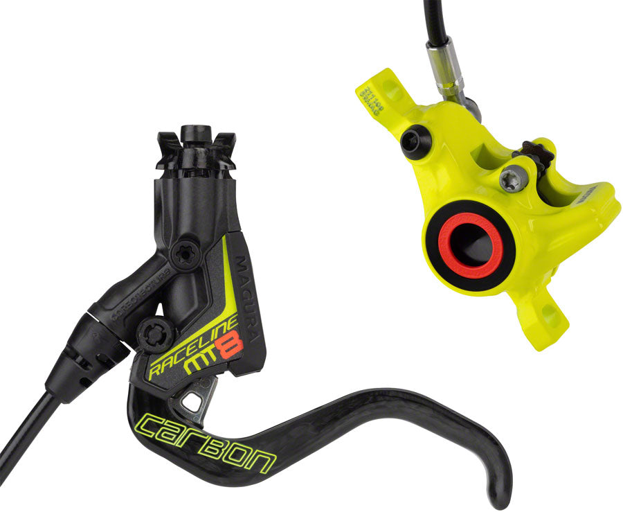 Magura MT8 Raceline Disc Brake Lever - Front Rear Hydraulic Post Mount BLK/Neon YLW