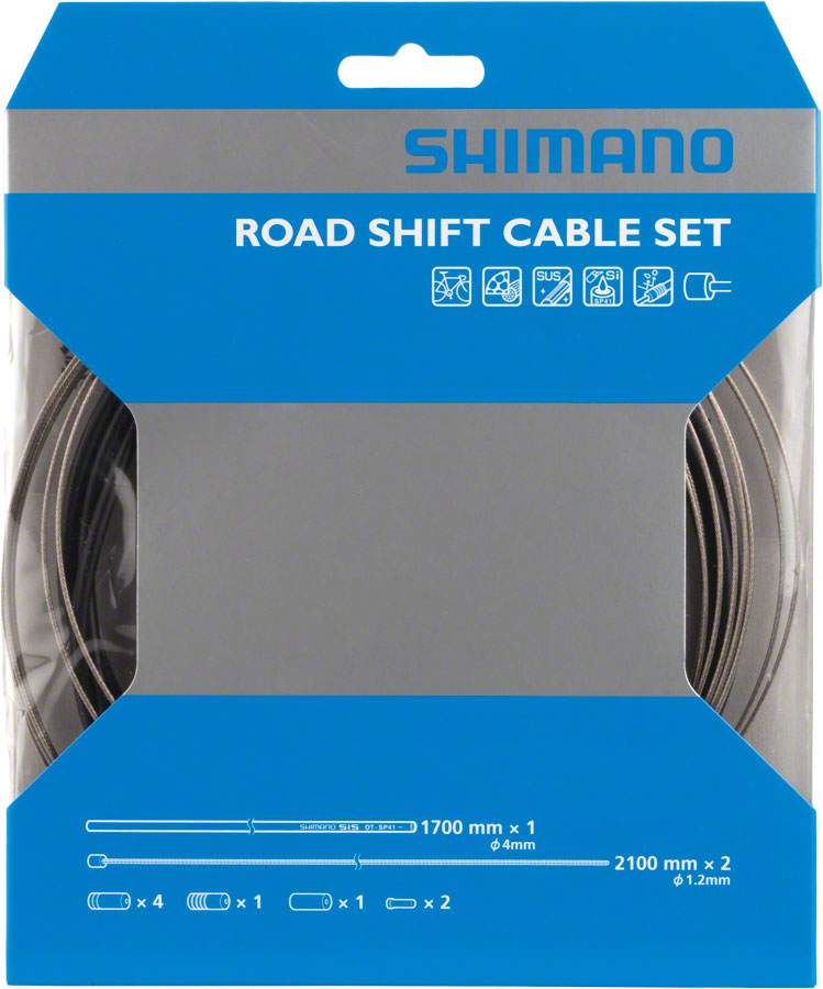 Shimano Road Stainless Derailleur Cable and Housing Set Black
