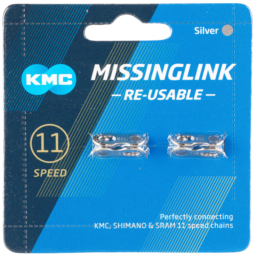 KMC MissingLink-11 Connector - 11-Speed Reusable Silver 2 Pairs/Card