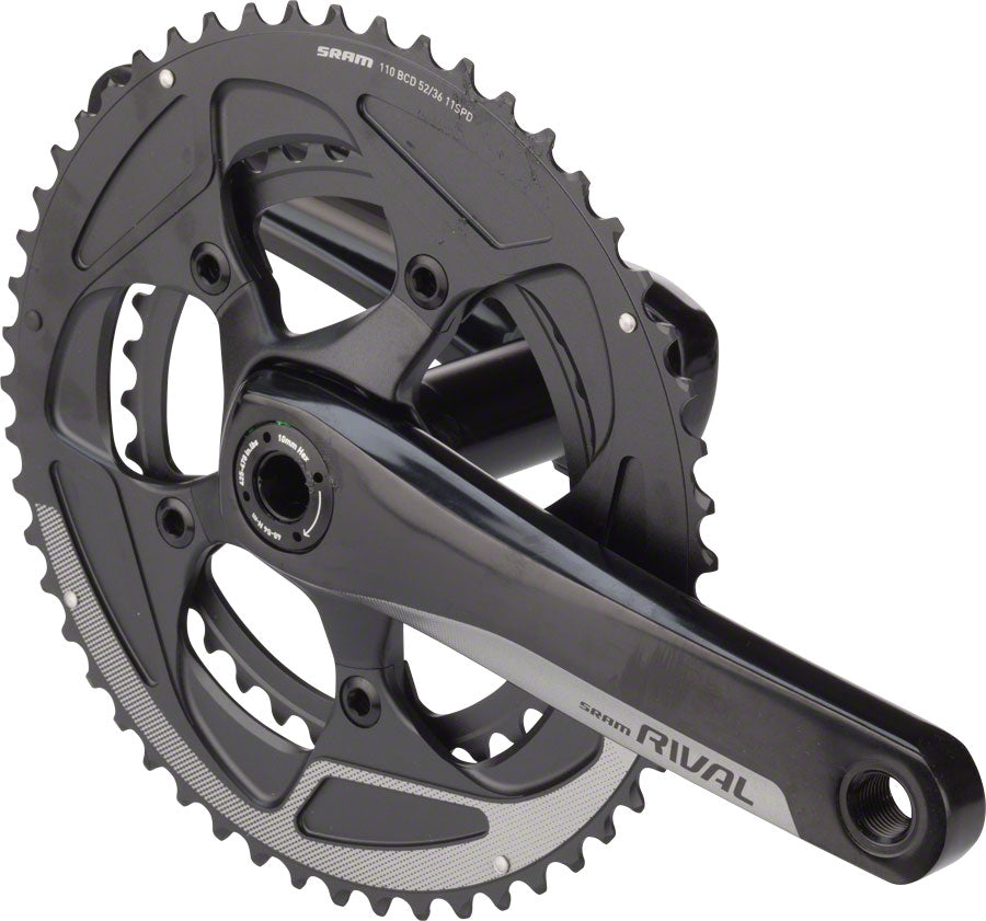 SRAM Rival 22 Crankset - 172.5mm 11-Speed 52/36t 110 BCD BB30/PF30 Spindle Interface BLK