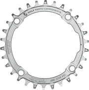 Wolf Tooth 104 BCD Chainring - 30t 104 BCD 4-Bolt Drop-Stop Stainless Steel Silver