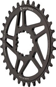 Wolf Tooth Direct Mount Chainring - 34t SRAM Direct Mount Drop-Stop A For SRAM 3-Bolt Boost Cranks 3mm Offset BLK