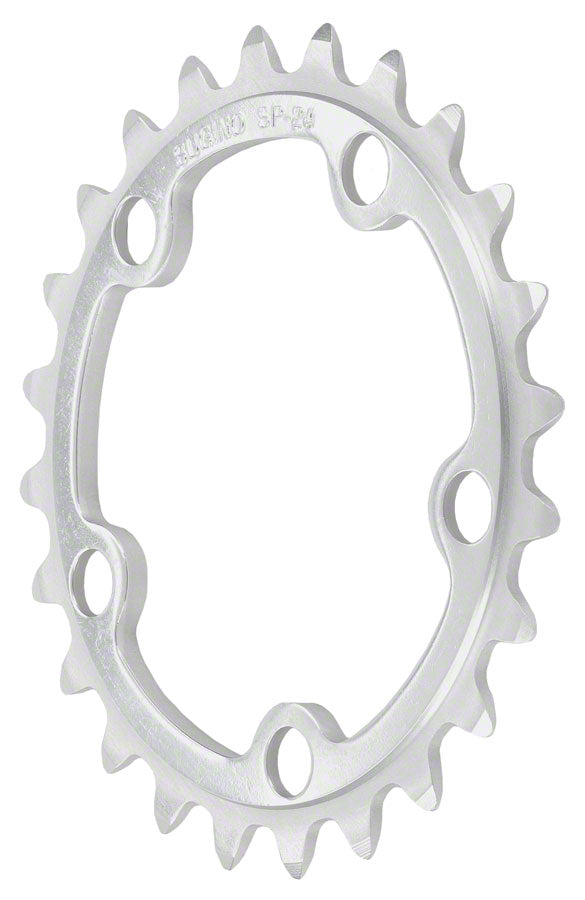 Sugino 24t x 74mm 5-Bolt Chainring Anodized Silver