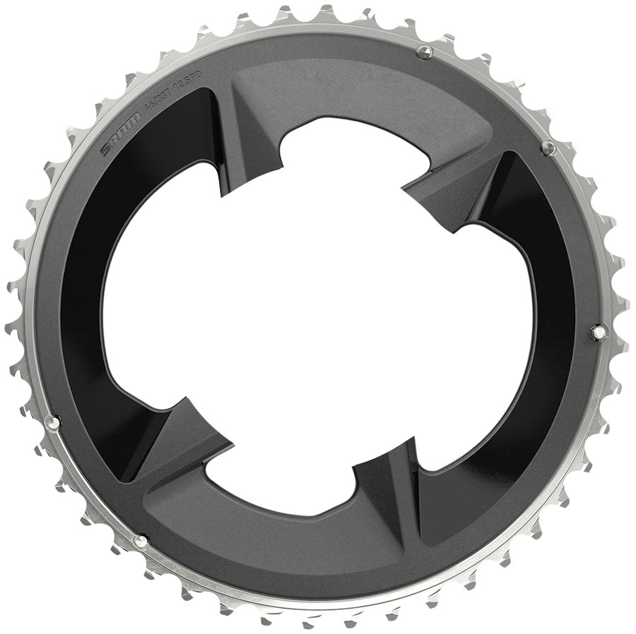 SRAM Rival 2x12-Speed Outer Chainring - 46t 107 BCD BLK For use 33t Inner