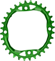 absoluteBLACK Oval 104 BCD Chainring - 32t 104 BCD 4-Bolt Narrow-Wide Green