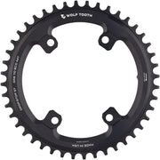 Wolf Tooth Shimano 110 Asymmetric BCD Chainring - 44t 110 Asymmetric BCD 4-Bolt Drop-Stop ST For Shimano GRX Cranks BLK