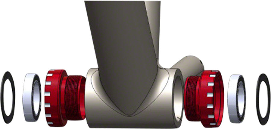 Wheels Manufacturing BSA Bottom Bracket - Shimano MTB Angular Contact Bearings BLK Cups