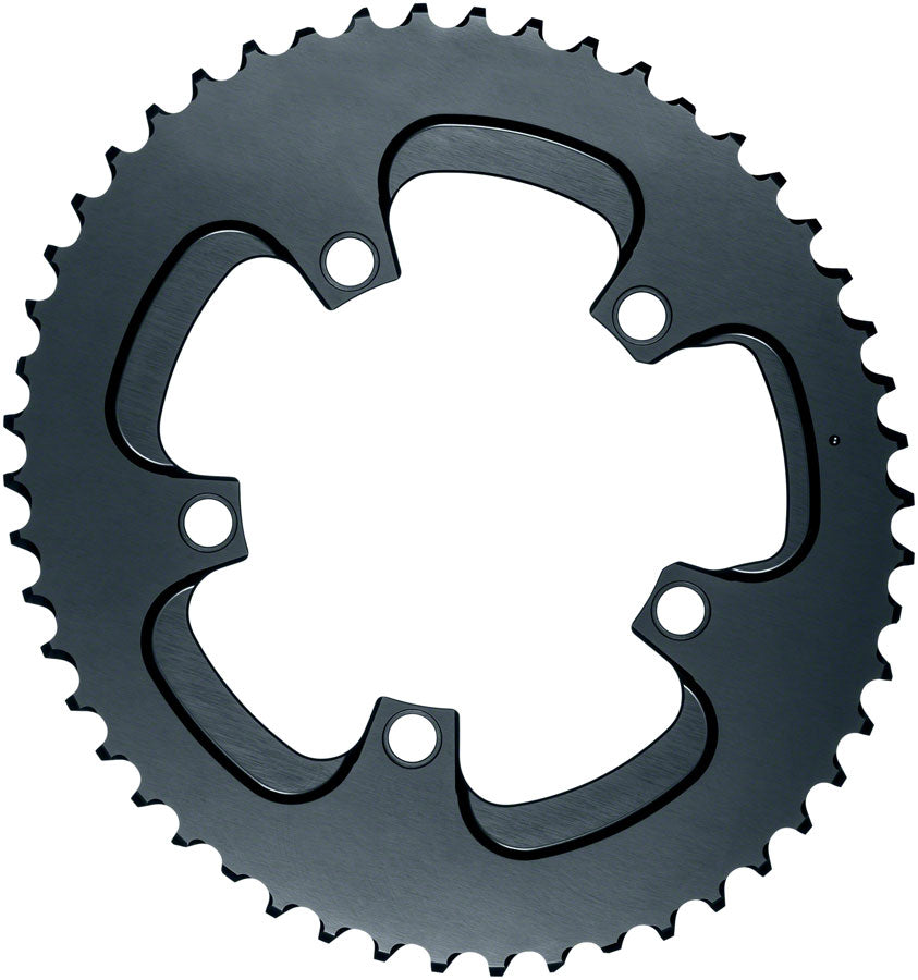 absoluteBLACK Silver Series Oval 110 BCD Outer Chainring - 50t 110 BCD 5-Bolt Gray