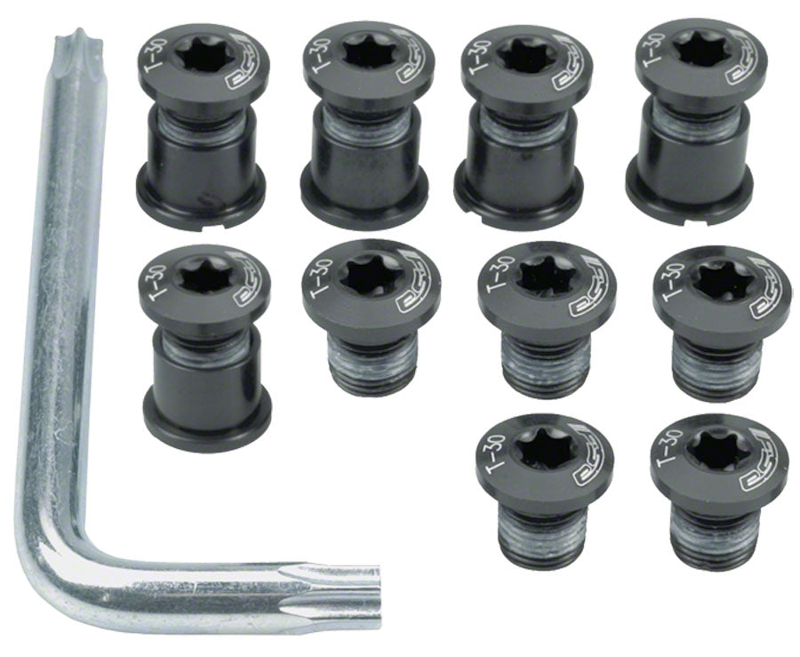 Full Speed Ahead Torx T-30 Alloy Mountain Chainring Nut/Bolt Set wiith tool BLK