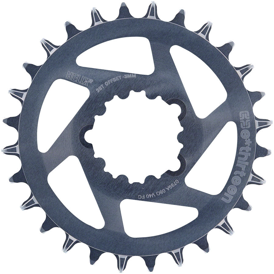 E*thirteen Helix R Guidering (3mm Offset) 3-Bolt 28t Gray