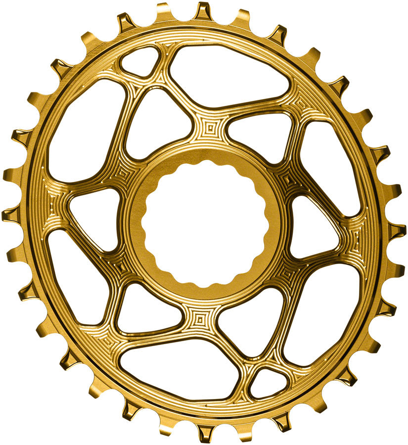 absoluteBLACK Oval Narrow-Wide Direct Mount Chainring - 32t CINCH Direct Mount 3mm Offset Gold