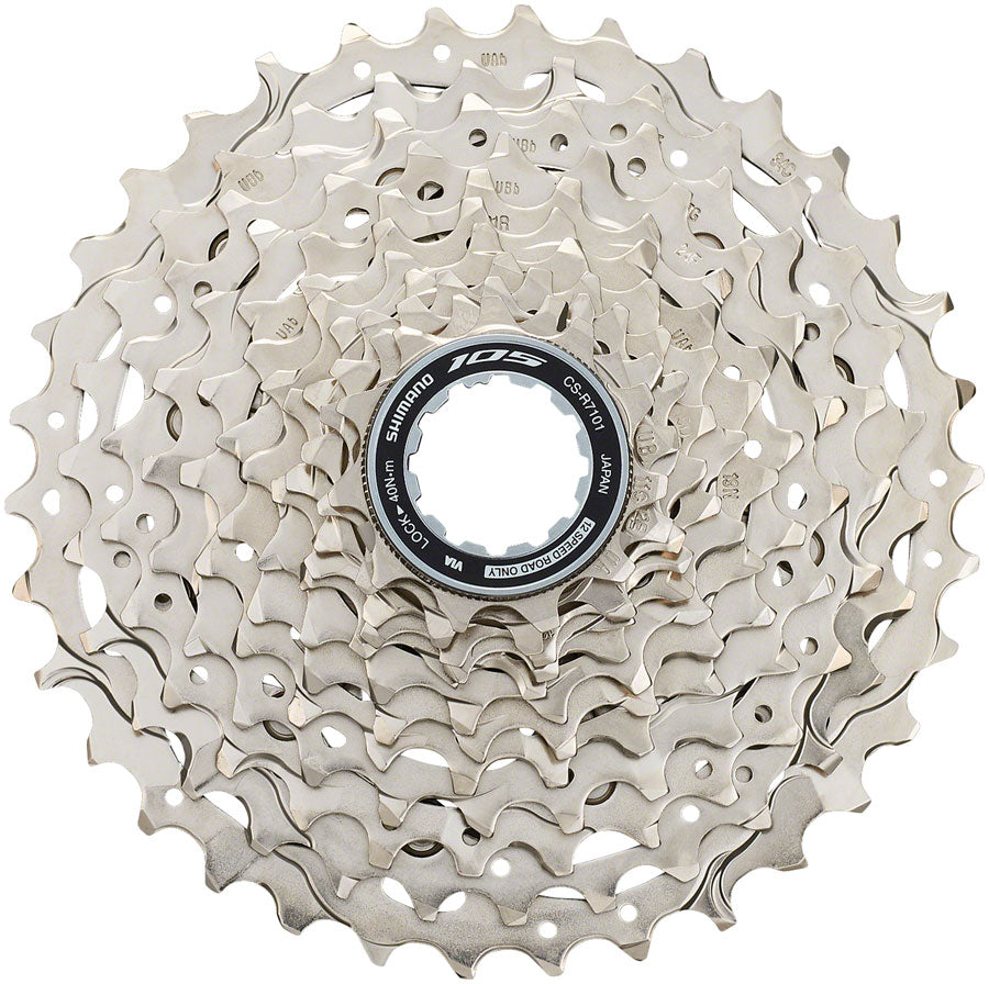 Shimano 105 CS-R7101-12 Cassette - 12-Speed 11-34t HG L2 Silver