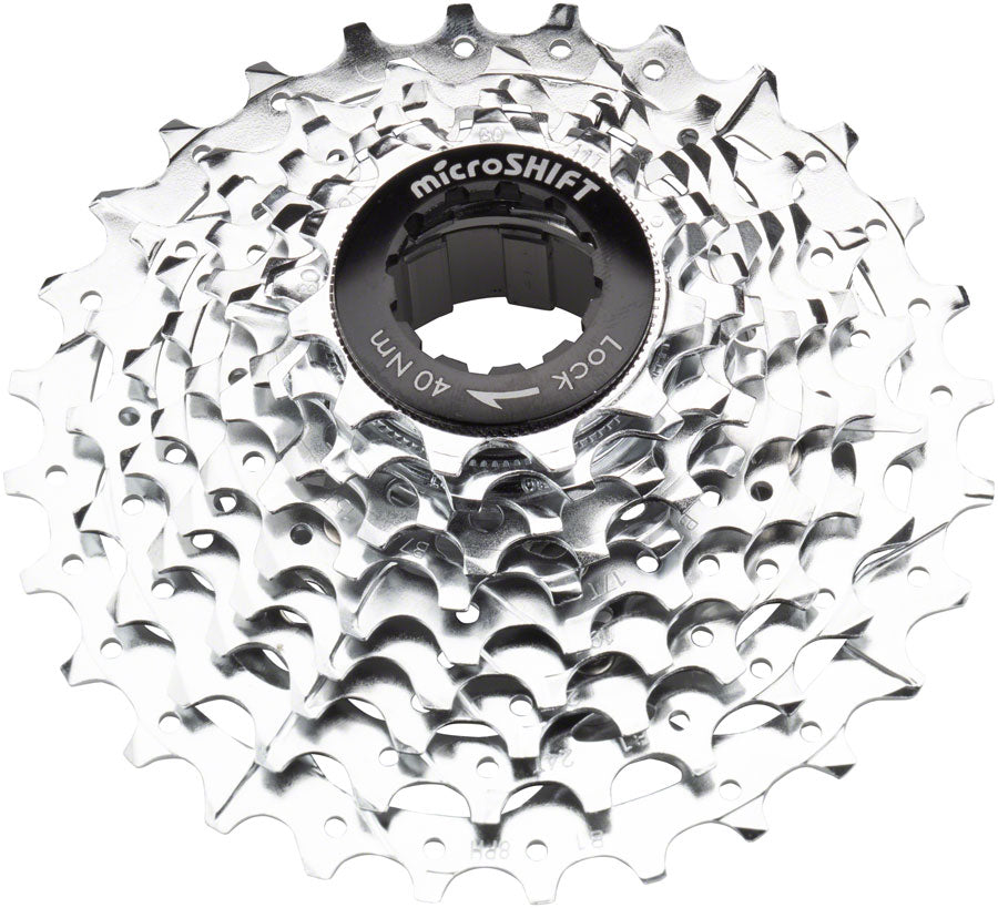 microSHIFT G10 Cassette - 10 Speed 11-28t Silver Chrome Plated With Spider