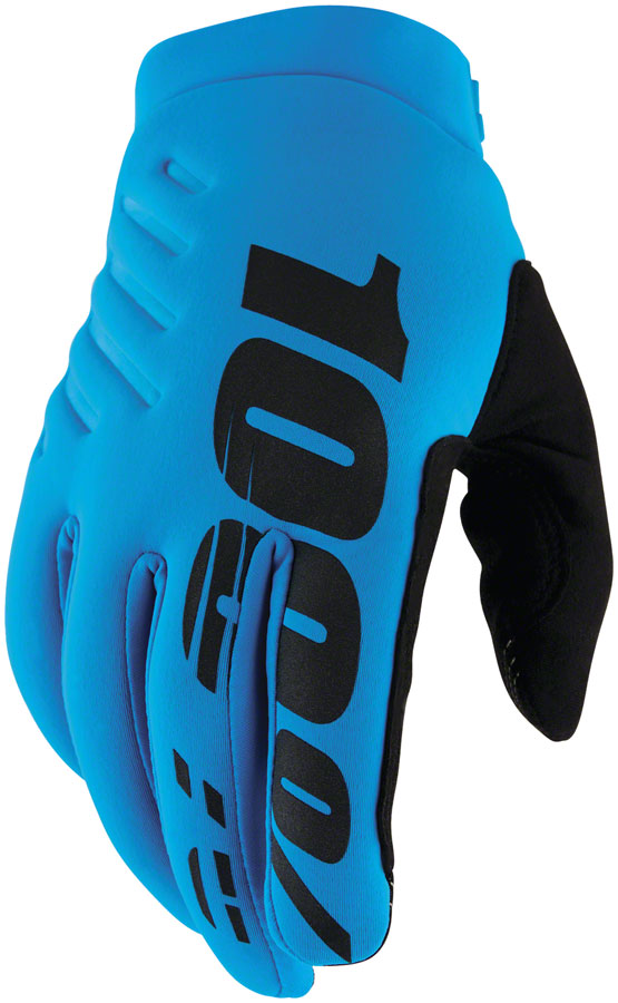 100% Brisker Gloves - Turquoise Full Finger Mens Large