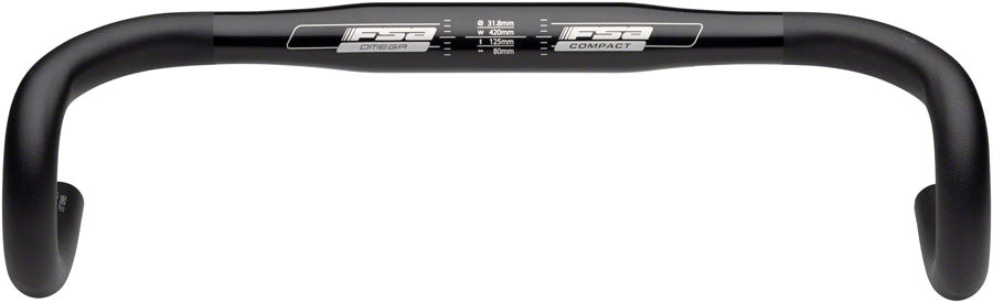 Full Speed Ahead Omega Compact Drop Handlebar - Aluminum 31.8mm 40cm Black