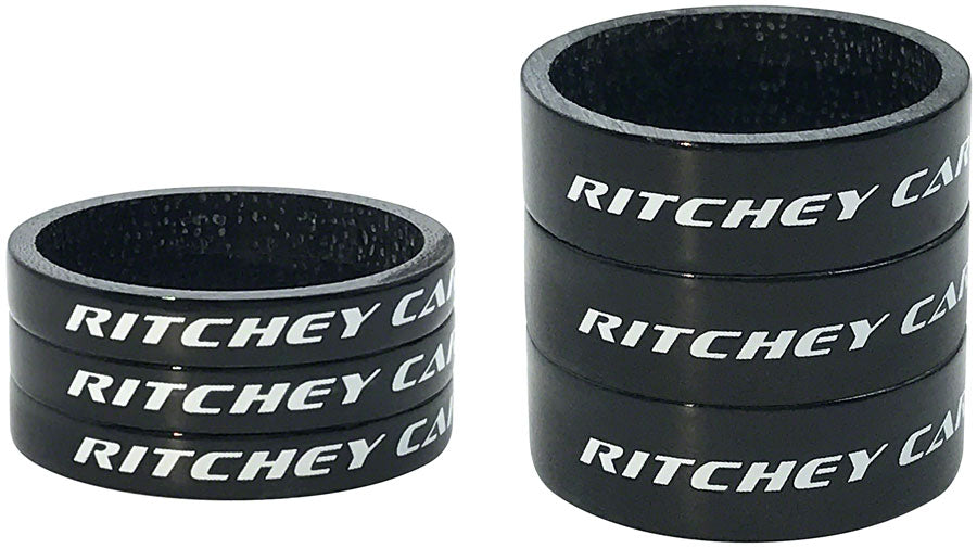 Ritchey WCS Headset Stack Spacer - 1-1/8" 3x5mm 3x10mm Carbon Gloss BLK
