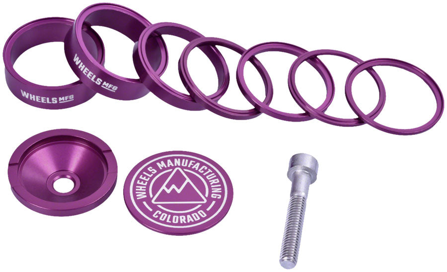 Wheels Manufacturing Pro StackRight Headset Spacer Kit - Purple