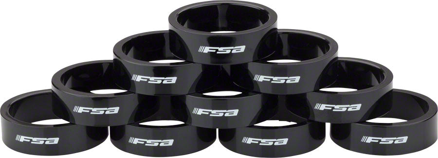 Full Speed Ahead Polycarbonate Headset Spacer 1-1/8 x 10mm: 10-Pack Black